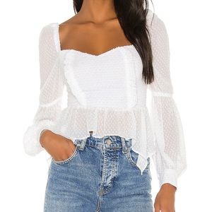 Song of Style white babydoll top, size small